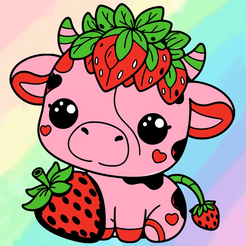 cute strawberry cow