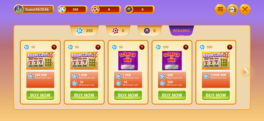 Backgammon Premium: Master - バックギャモンプレミアムマスターのゲーム内ショップ、仮想通貨とスクラッチカードの報酬が表示されます