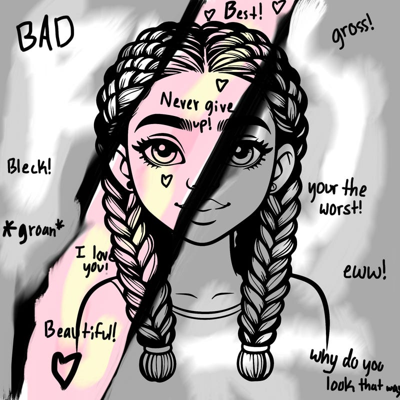 realistic girl with braids