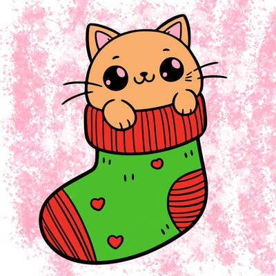 cute cat in a sock