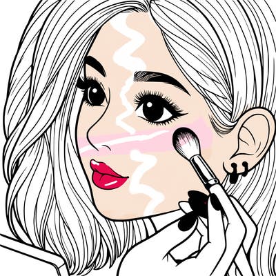 a realistic girl doing her makeup