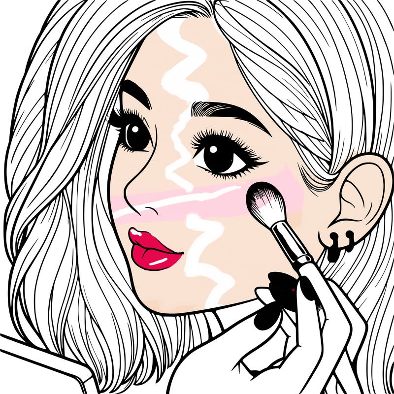 a realistic girl doing her makeup