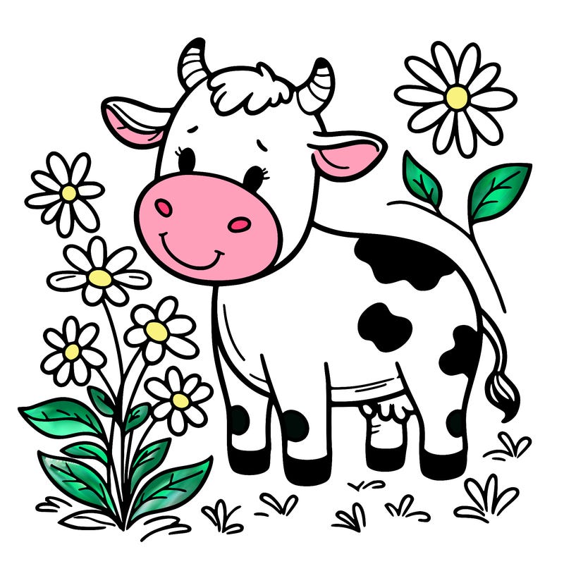 cow with flowers