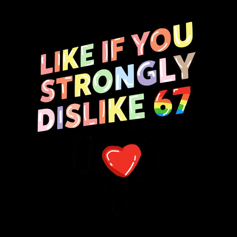 like if you strongly dislike 67