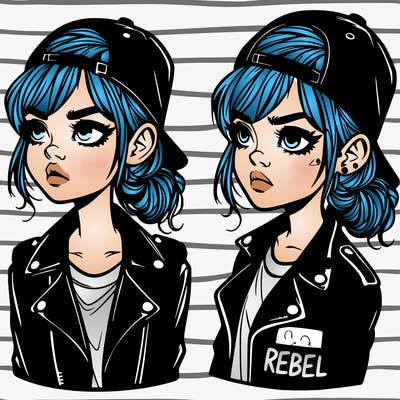 realistic girl rebel people