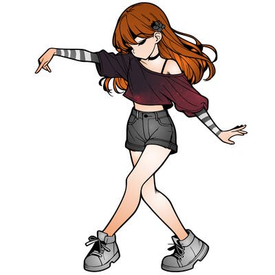 realistic girl danceing