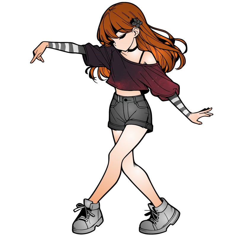 realistic girl danceing