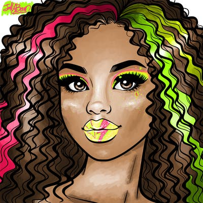 realistic woman curly hair