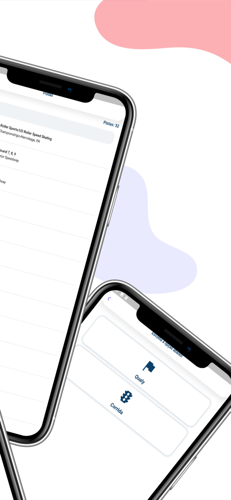 MySpotter - MySpotter app interface with track selection list and racing mode options