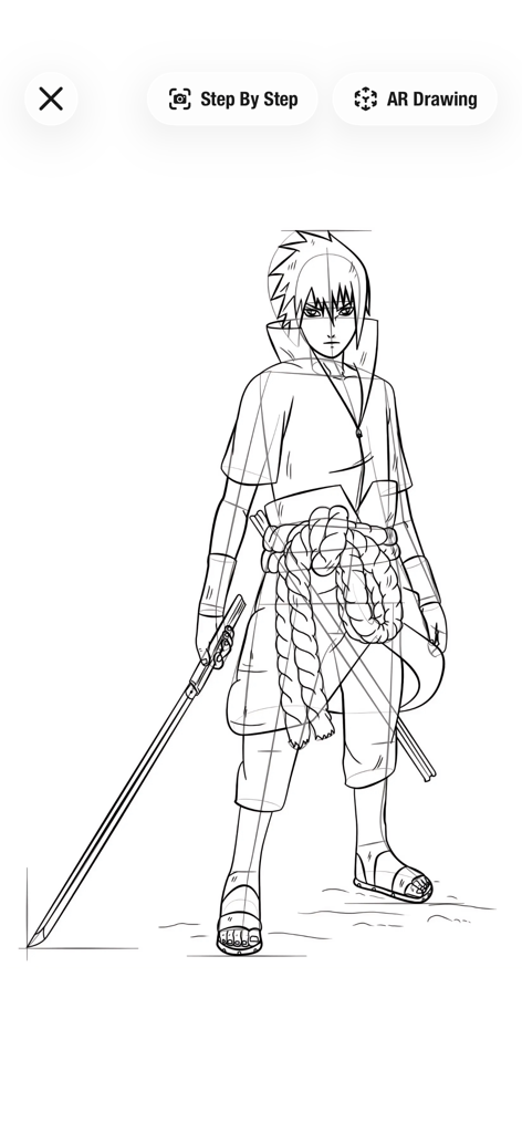 How to Draw Anime Easy - Eine detaillierte Strichzeichnung eines Anime-Charakters mit Struktur- und Proportionslinien.