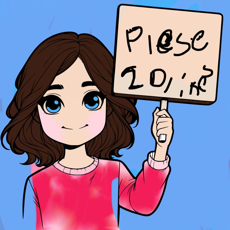realistic girl holding up a sign