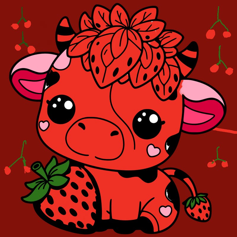 cute strawberry cow