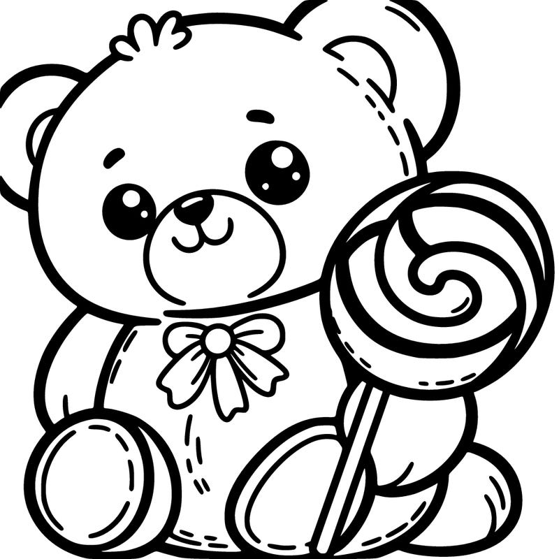 teddy bear with lollipop