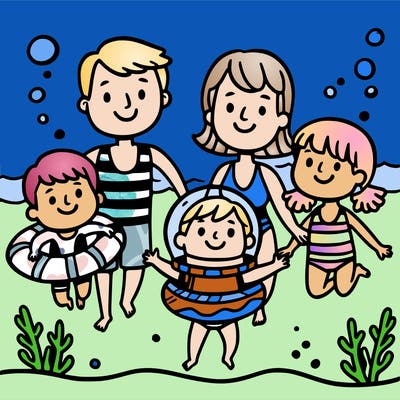 swimming with family
