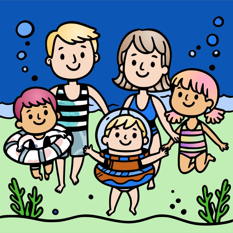 swimming with family