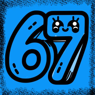 the numbers 67