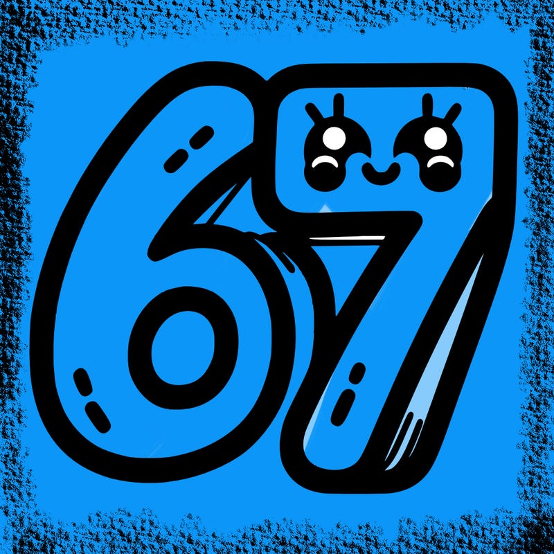 the numbers 67