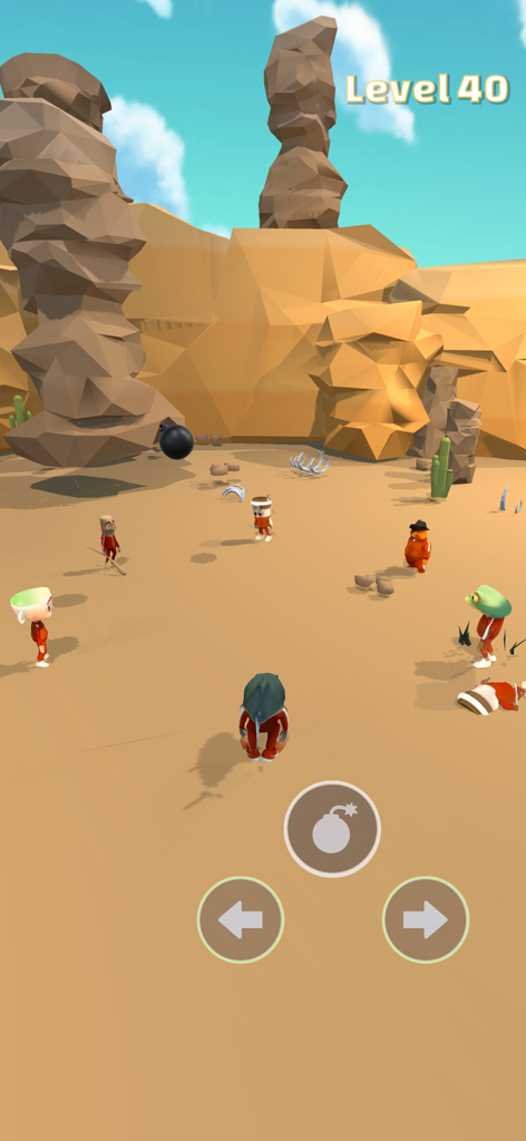 Brainrot 456 Jump Rope - Brainrot 456 Jump Rope gameplay showing characters in a desert level dodging a flying bomb