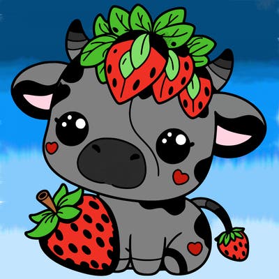 cute strawberry cow