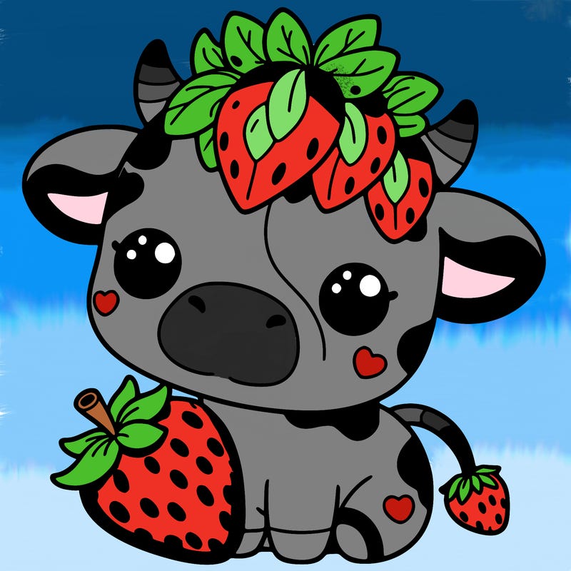 cute strawberry cow