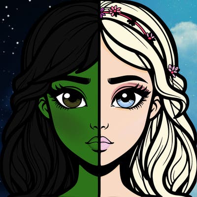 realistic split girl