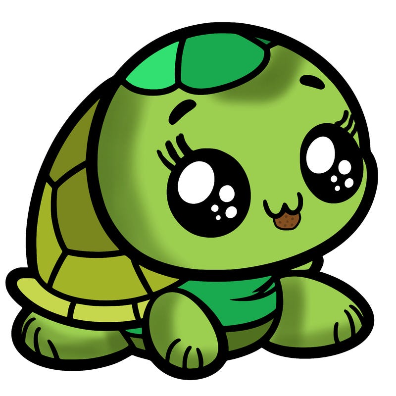 cute little animated turtle