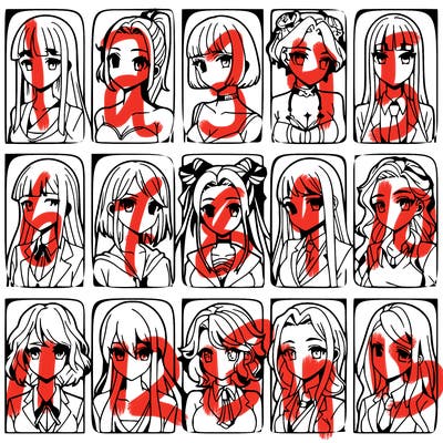 girls that look diffrent anime