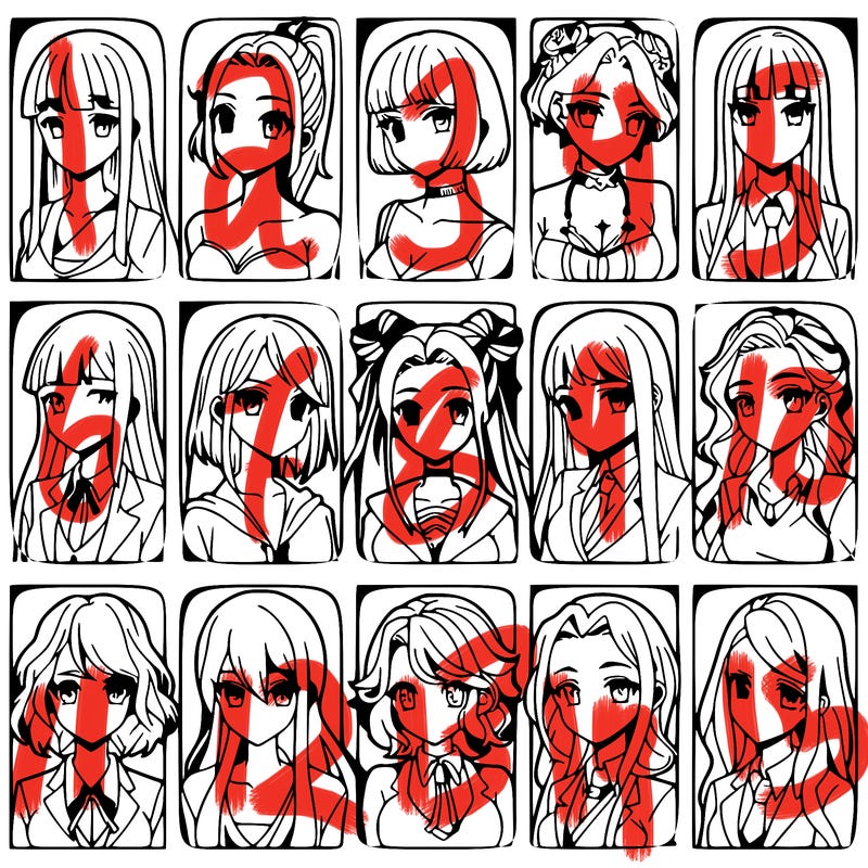 girls that look diffrent anime