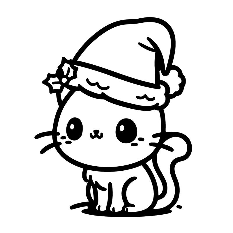 cat wearing santa hat