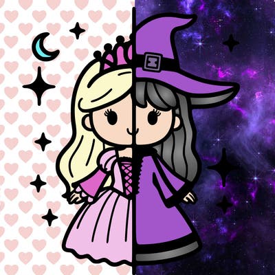 split princess and witch