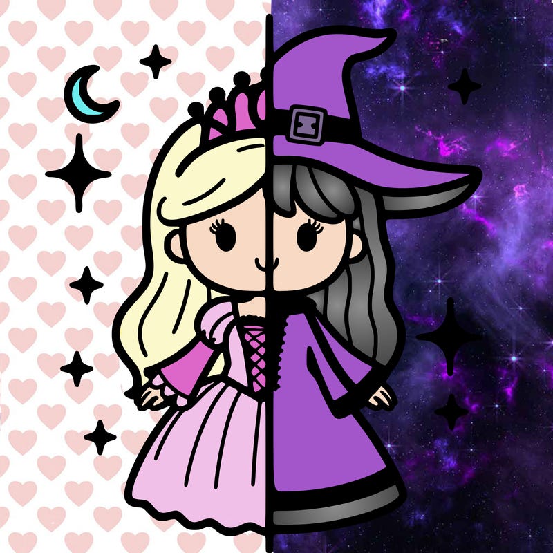 split princess and witch