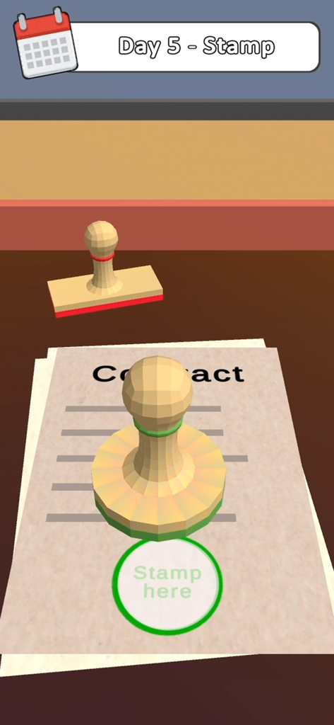 Hiring Job 3D - Stamping an employment contract in Hiring Job 3D game