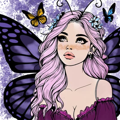 butterfly fairy realistic girl