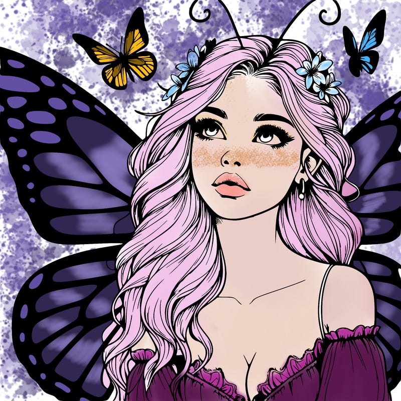 butterfly fairy realistic girl