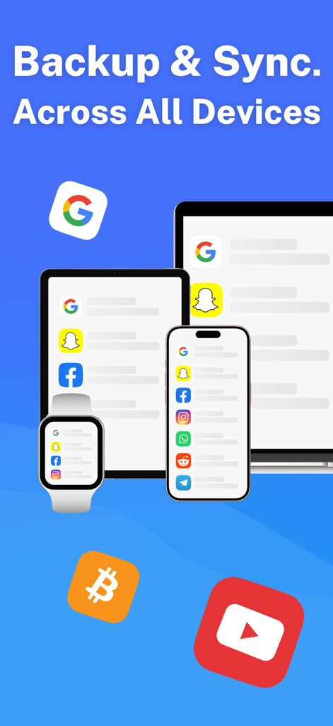 Interface de l'application Authentificatrice affichant la sauvegarde et la synchronisation entre iPhone, iPad et Apple Watch