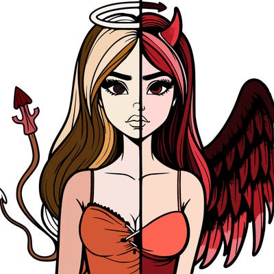 devil vs angel realistic girl