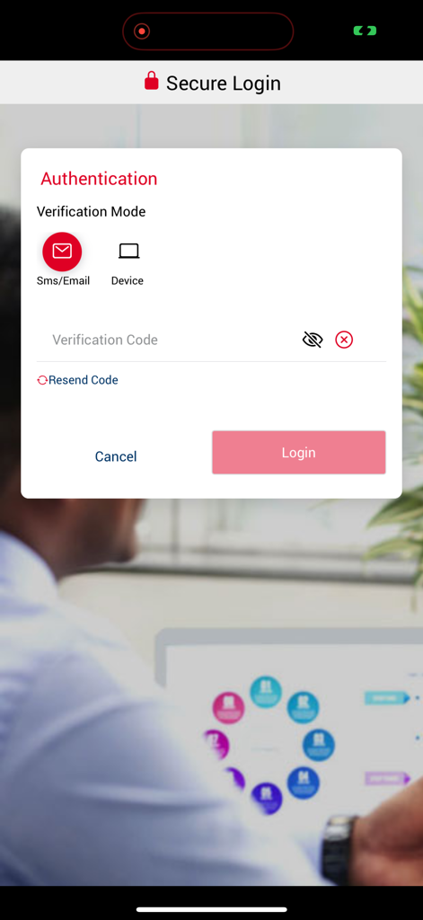 DFCC iConnectモバイルバンキングアプリの安全なログインと二要素認証画面