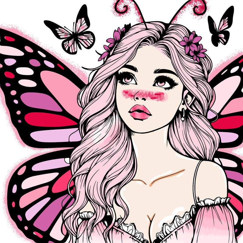 butterfly fairy realistic girl