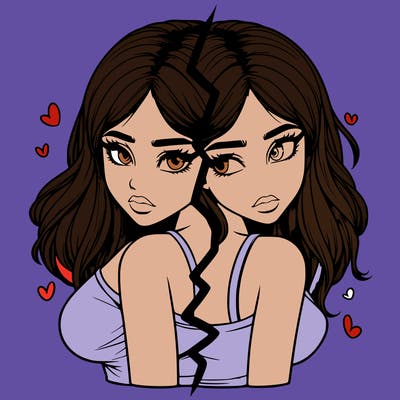 realistic girl split