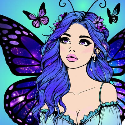 butterfly fairy realistic girl