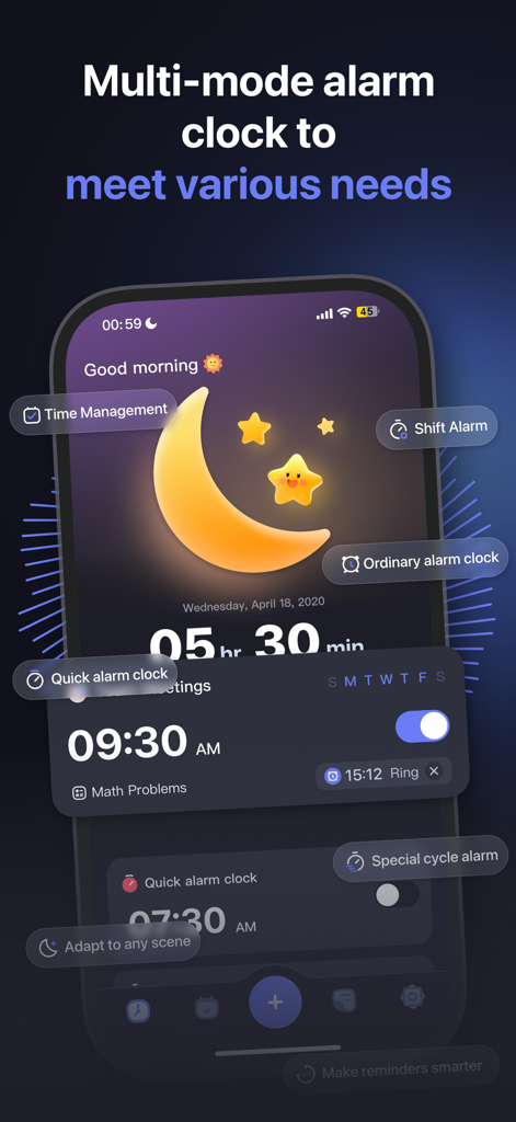Alarmy・Loud Alarm Clock, Sleep - multi mode alarm clock interface from alarmy app
