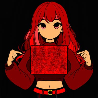 girl holding a blank sign in a long sleeve crop top