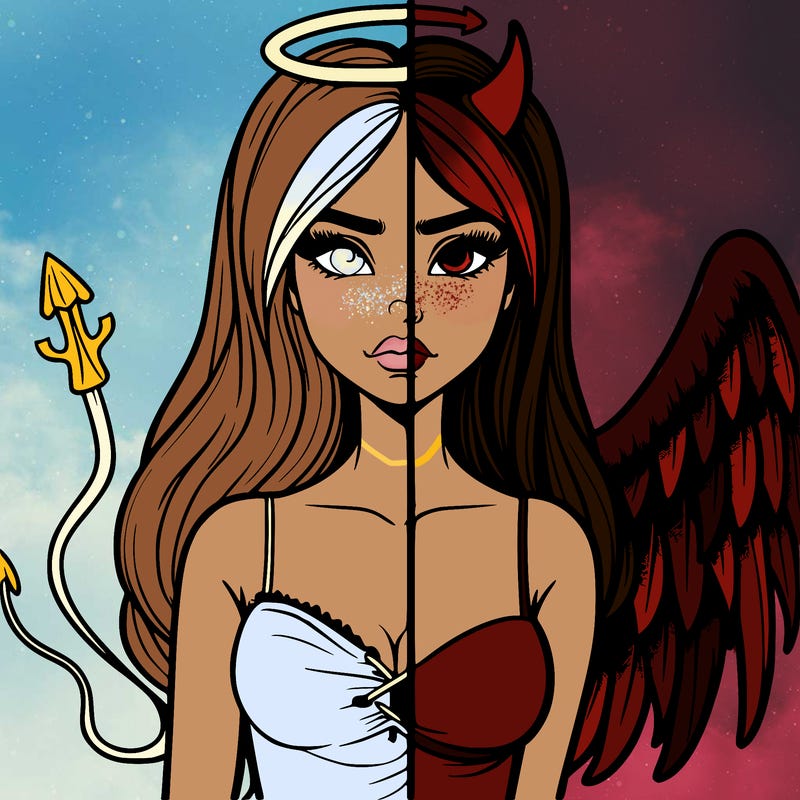 devil vs angel realistic girl