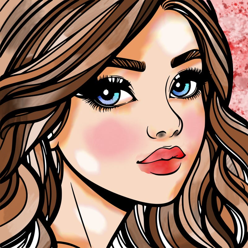 realistic pretty girl's face