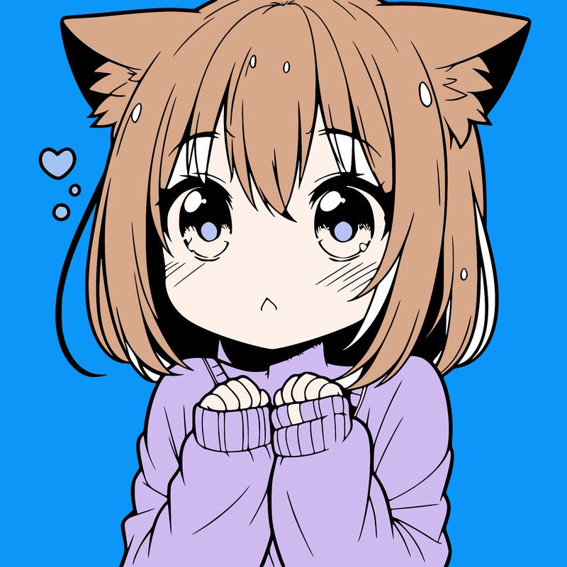 shy anime catgirl
