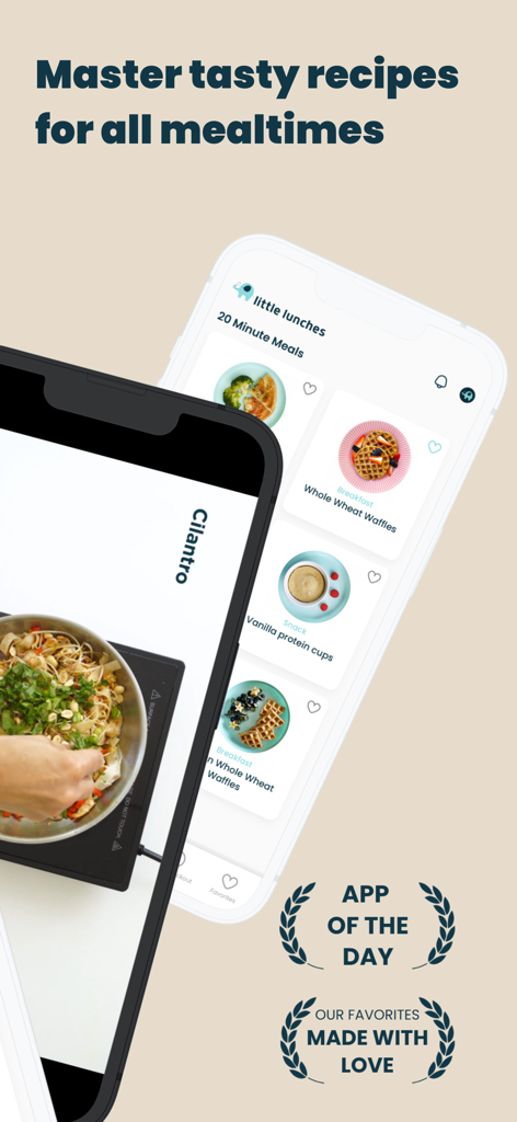 La aplicación Little Lunches muestra recetas saludables de 20 minutos para niños y familias