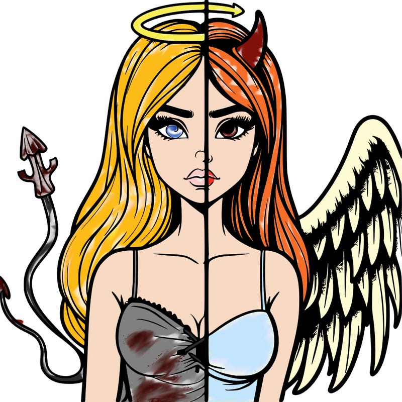 devil vs angel realistic girl