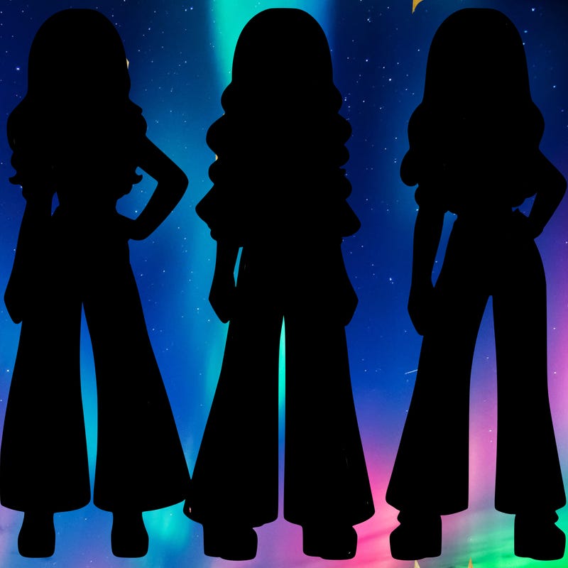 girls with flare pants and crop tops realistic