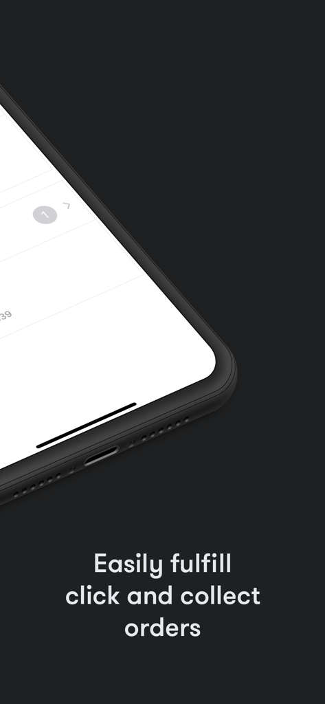 Um iPhone exibindo o aplicativo FrontZapp com texto sobre o atendimento de pedidos de clique e retire