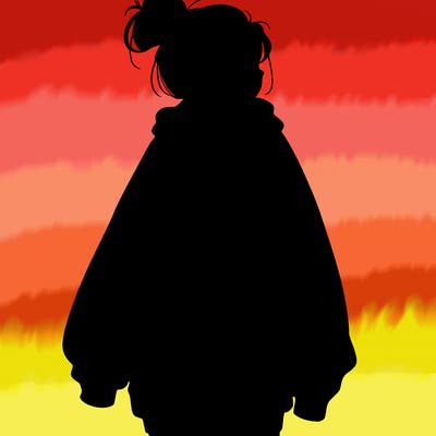 realistic girl with a oversized sweatshirt on and a bun